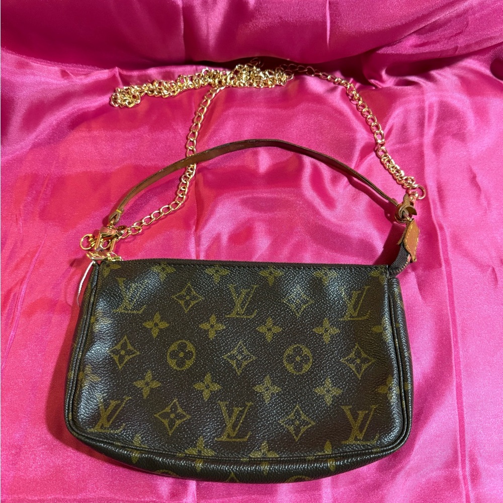 Louis Vuitton Black and Gold Monogram Pouchette